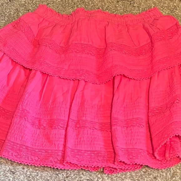 Women LoveShackFancy Ruffle Mini Skirt Watermelon Ice - Picture 3 of 4